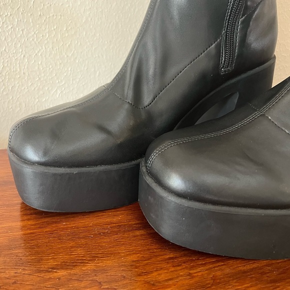 ALDO Maritza Black Platform Stretch Over Knee-High Boots Size 10 Y2K/90s Retro - Picture 4 of 16